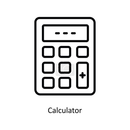 Ilustración de Calculadora esquema vectorial Icono Diseño ilustración. Símbolo bancario sobre fondo blanco Archivo EPS 10 - Imagen libre de derechos