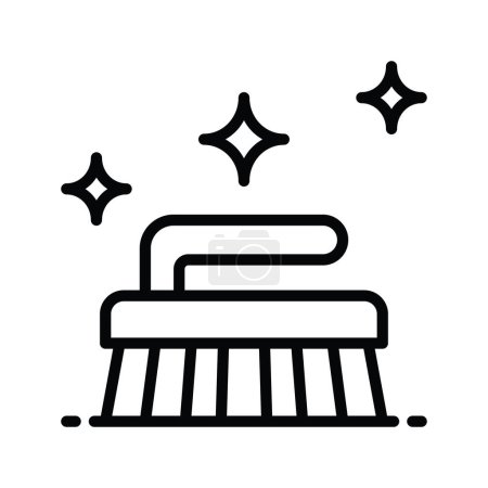 Ilustración de Esquema de vector de cepillo de limpieza Icono Ilustración de diseño. Símbolo de limpieza sobre fondo blanco Archivo EPS 10 - Imagen libre de derechos