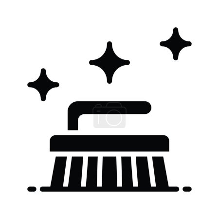 Ilustración de Ilustración de diseño de icono sólido cepillo de limpieza. Símbolo de limpieza sobre fondo blanco Archivo EPS 10 - Imagen libre de derechos