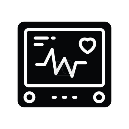 Ilustración de Electrocardiograma vector sólido Icono Diseño ilustración. Símbolo médico sobre fondo blanco Archivo EPS 10 - Imagen libre de derechos