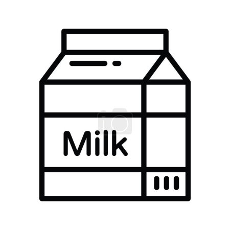 Ilustración de Esquema de vectores de paquetes de leche Icono Ilustración de diseño. Gestión de productos Símbolo sobre fondo blanco Archivo EPS 10 - Imagen libre de derechos