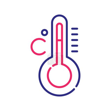 Illustration for Centigrade vector Two colour line Icon Design illustration. Air conditioning Symbol on White background EPS 10 File - Royalty Free Image