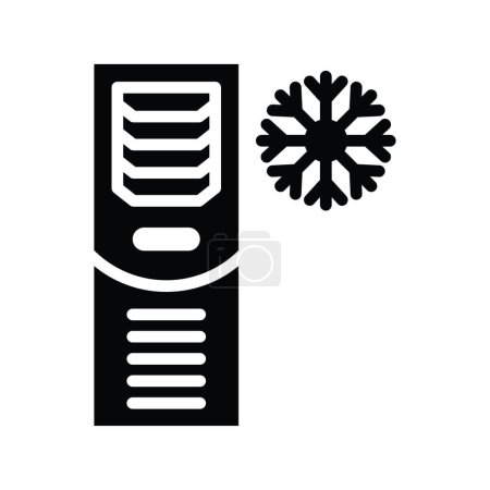 Illustration for Standing air conditioner vector solid icon Design illustration. - Royalty Free Image