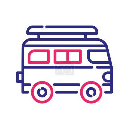 Illustration for Caravan vector Two color outline icon style illustration. EPS 10 file - Royalty Free Image