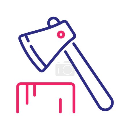 Illustration for Axe vector Two color outline icon style illustration. EPS 10 file - Royalty Free Image