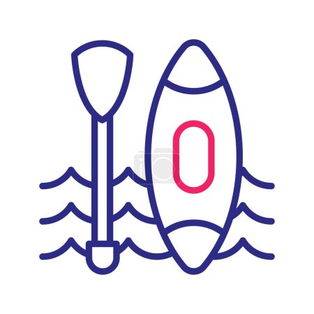 Ilustración de Vector de canoa Ilustración de estilo de icono de esquema de dos colores. Archivo EPS 10 - Imagen libre de derechos