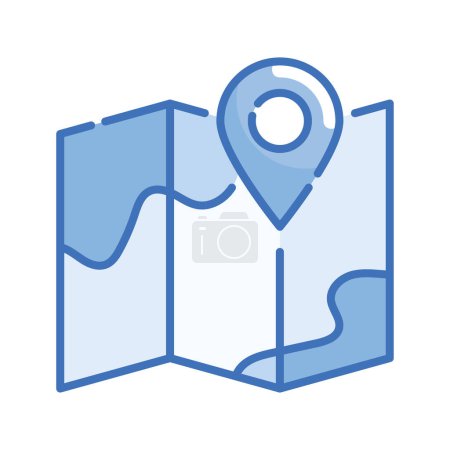 Illustration for Map vector Blue series icon style illustration. EPS 10 file - Royalty Free Image