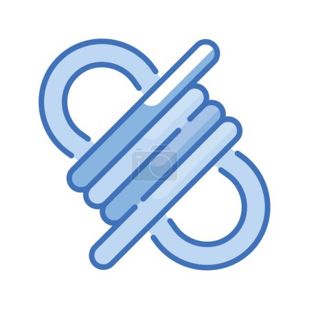 Téléchargez les illustrations : Illustration de style icône série Paracord vecteur bleu. Fichier EPS 10 - en licence libre de droit