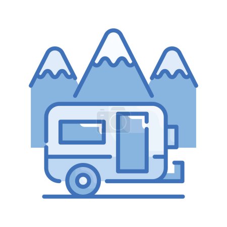 Ilustración de Camper vector Ilustración estilo icono serie azul. Archivo EPS 10 - Imagen libre de derechos