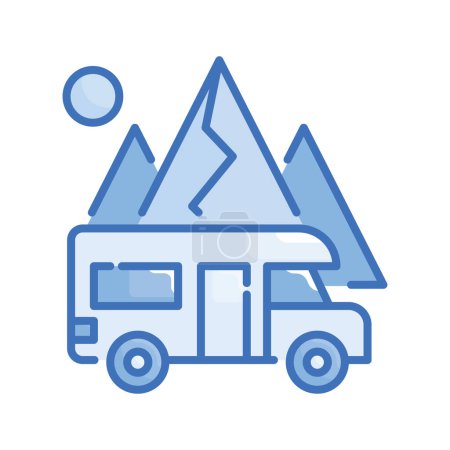 Illustration for Rv park vector Blue series icon style illustration. EPS 10 file - Royalty Free Image