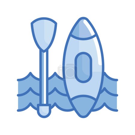 Ilustración de Vector de canoa Ilustración estilo icono serie azul. Archivo EPS 10 - Imagen libre de derechos