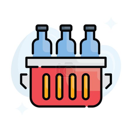 Illustration for Cooler vector Filled outline with background icon style illustration. EPS 10 file - Royalty Free Image