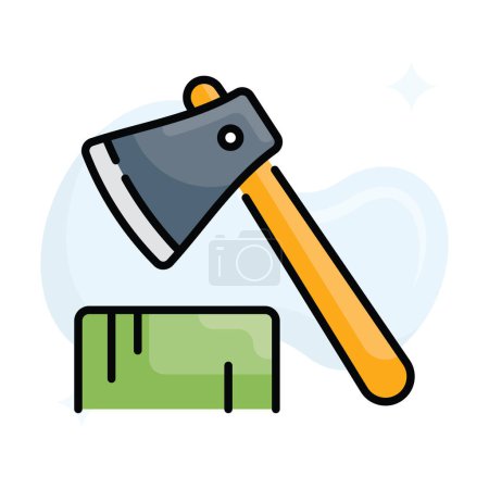Illustration for Axe vector Filled outline with background icon style illustration. EPS 10 file - Royalty Free Image