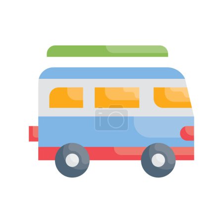 Illustration for Caravan vector Flat icon style illustration. EPS 10 file - Royalty Free Image
