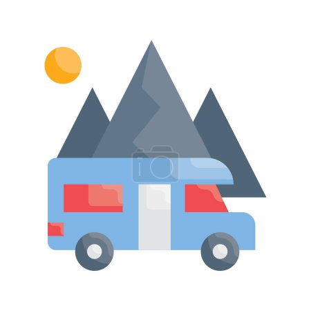 Illustration for Rv park vector Flat icon style illustration. EPS 10 file - Royalty Free Image