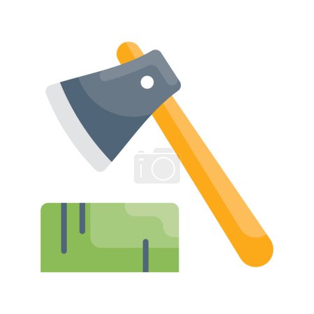 Illustration for Axe vector Flat icon style illustration. EPS 10 file - Royalty Free Image