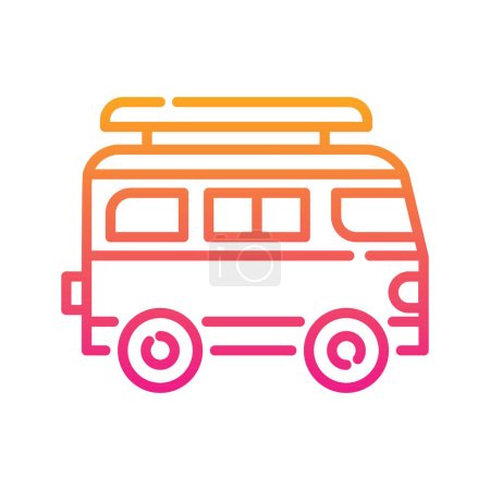 Illustration for Caravan vector Gradient icon style illustration. EPS 10 file - Royalty Free Image