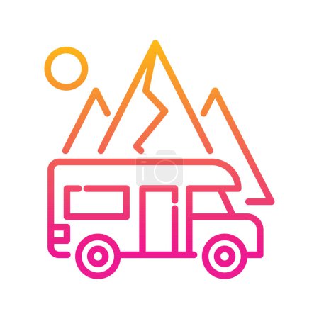Illustration for Rv park vector Gradient icon style illustration. EPS 10 file - Royalty Free Image