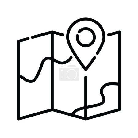 Illustration for Map vector outline icon style illustration. EPS 10 file - Royalty Free Image