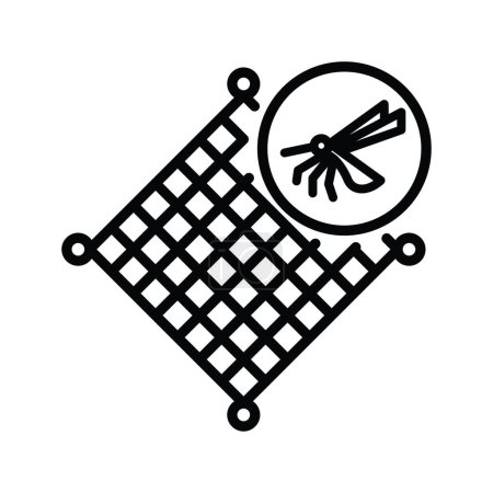 Illustration for Mosquito Net vector outline icon style illustration. EPS 10 file - Royalty Free Image