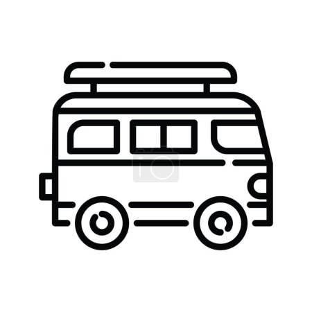 Illustration for Caravan vector outline icon style illustration. EPS 10 file - Royalty Free Image
