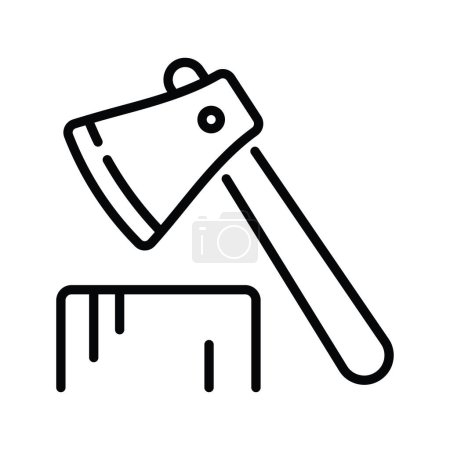 Illustration for Axe vector outline icon style illustration. EPS 10 file - Royalty Free Image