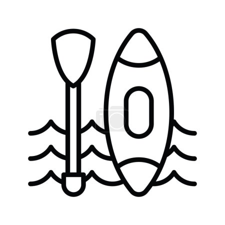 Ilustración de Ilustración de estilo de icono de esquema de vector de canoa. Archivo EPS 10 - Imagen libre de derechos