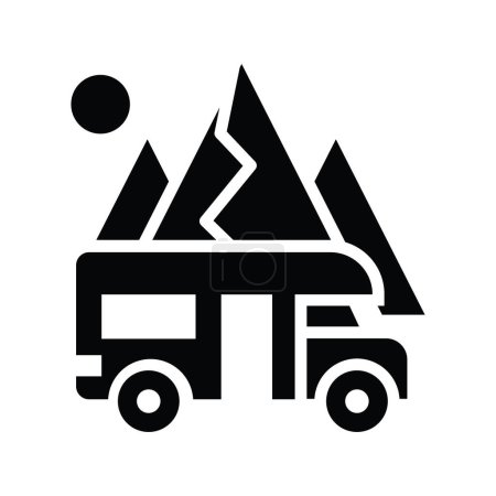 Illustration for Rv park vector Solid icon style illustration. EPS 10 file - Royalty Free Image