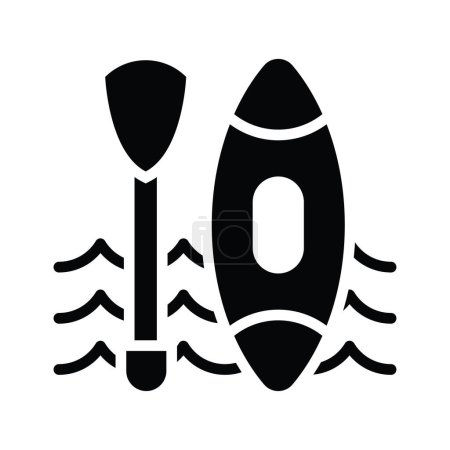 Ilustración de Vector de canoa Ilustración de estilo de icono sólido. Archivo EPS 10 - Imagen libre de derechos