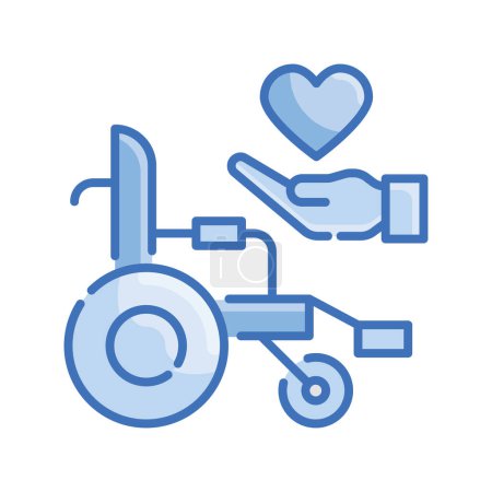 Illustration for Disabled AID Vector Blue series Icon design illustration. EPS 10 File on White background - Royalty Free Image