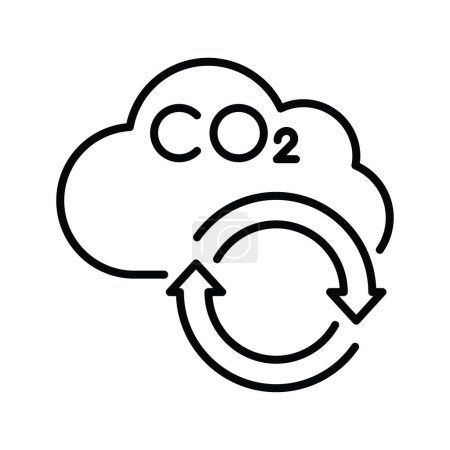 Illustration for Carbon cycle vector outline icon style illustration. EPS 10 file - Royalty Free Image