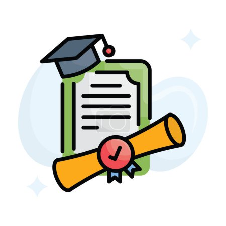 Illustration for Dual degree vector Filled outline icon style illustration. EPS 10 file - Royalty Free Image
