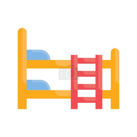 Illustration for Dormitories vector Flat icon style illustration. EPS 10 file - Royalty Free Image