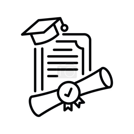 Illustration for Dual degree vector outline icon style illustration. EPS 10 file - Royalty Free Image