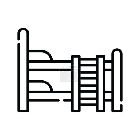 Illustration for Dormitories vector outline icon style illustration. EPS 10 file - Royalty Free Image