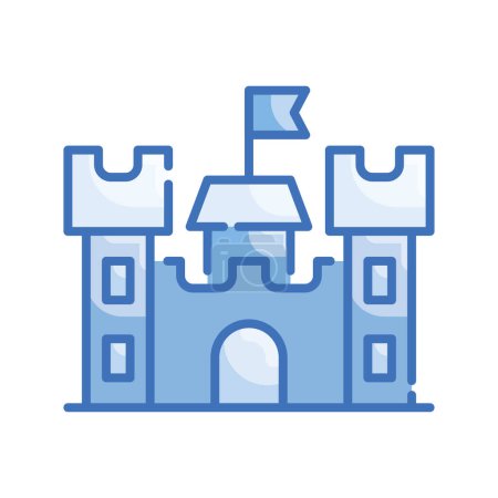 Illustration for Castle vector Blue series icon style illustration. Eps 10 file - Royalty Free Image
