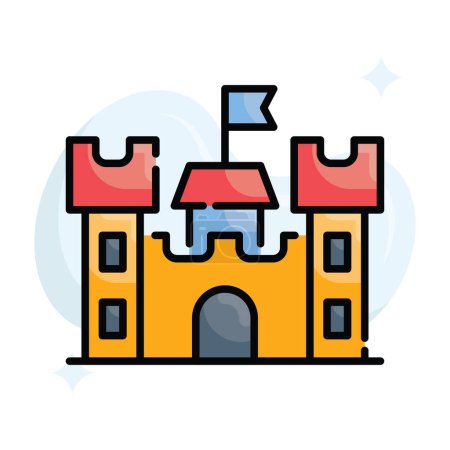 Illustration for Castle vector Filled outline icon style illustration. Eps 10 file - Royalty Free Image