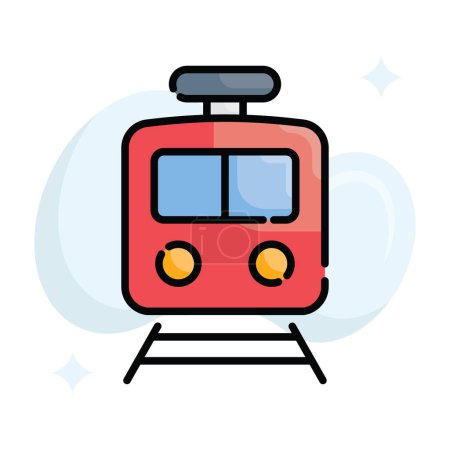 Subway vector Esquema rellenado icono estilo ilustración. Archivo Eps 10