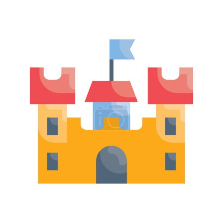 Illustration for Castle vector Flat icon style illustration. Eps 10 file - Royalty Free Image