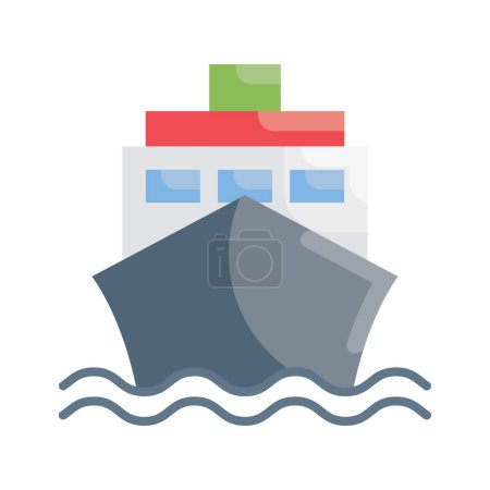 Téléchargez les illustrations : Ship vector Illustration de style icône plate. Fichier Eps 10 - en licence libre de droit