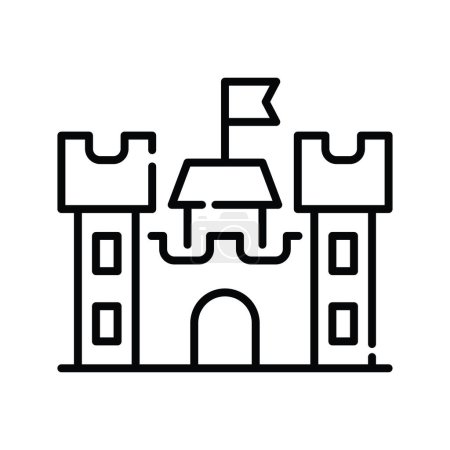 Illustration for Castle vector outline icon style illustration. Eps 10 file - Royalty Free Image