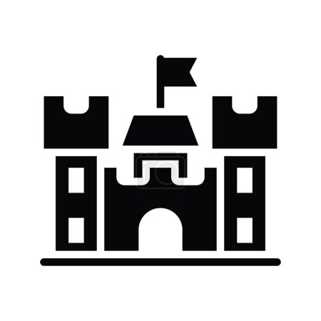 Castle vector solid icon style illustration. Eps 10 file