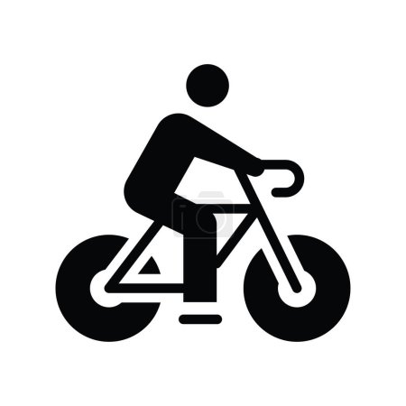 Illustration for Bicycle vector solid icon style illustration. Eps 10 file - Royalty Free Image