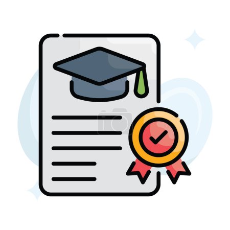 Qualification vector Filled outline icon style illustration. EPS 10 file