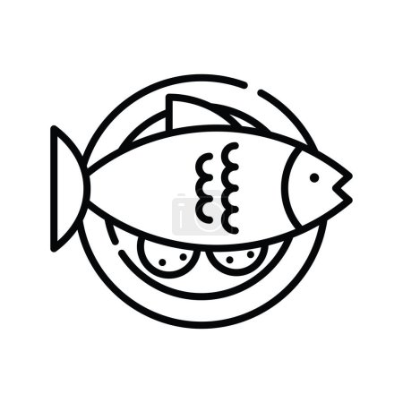 Illustration for Fish Food Vector outline Icon Design illustration. Veterinary Symbol on White background EPS 10 File - Royalty Free Image