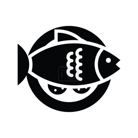 Téléchargez les illustrations : Illustration de conception d'icône solide de vecteur d'alimentation de poisson. Symbole vétérinaire sur fond blanc Fichier EPS 10 - en licence libre de droit