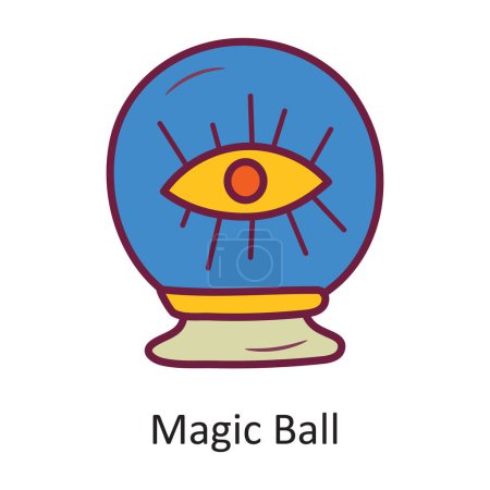 Téléchargez les illustrations : Magic Ball vecteur contour rempli Icône Illustration de conception. Symbole d'Halloween sur fond blanc Fichier EPS 10 - en licence libre de droit