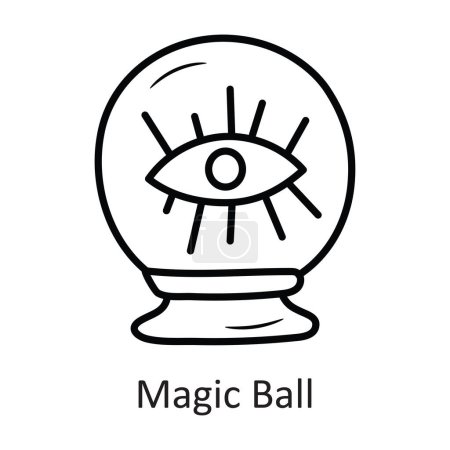 Téléchargez les illustrations : Magie Ball contour vectoriel Icône Illustration de conception. Symbole d'Halloween sur fond blanc Fichier EPS 10 - en licence libre de droit