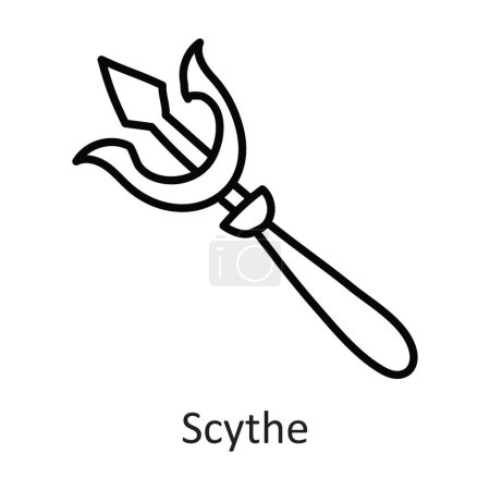 Illustration for Scythe vector outline Icon Design illustration. Halloween Symbol on White background EPS 10 File - Royalty Free Image