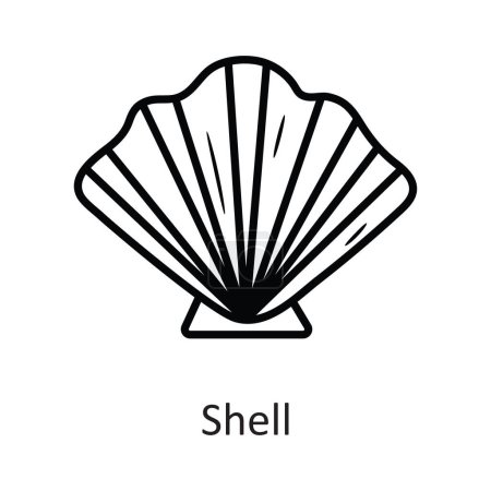 Illustration for Shell vector outline Icon  Design illustration. Holiday Symbol on White background EPS 10 File - Royalty Free Image